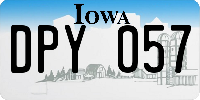 IA license plate DPY057