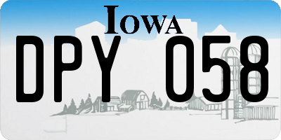 IA license plate DPY058
