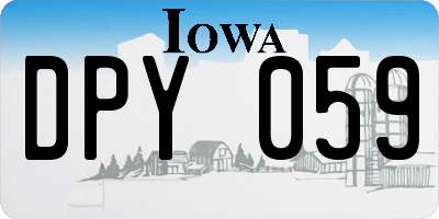 IA license plate DPY059