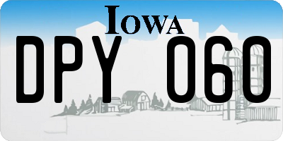 IA license plate DPY060