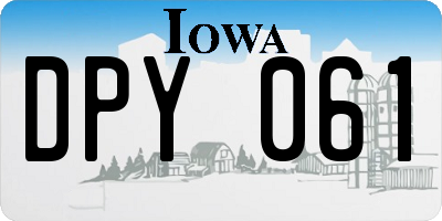 IA license plate DPY061