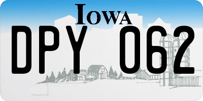 IA license plate DPY062