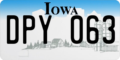 IA license plate DPY063