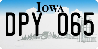 IA license plate DPY065