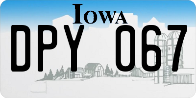 IA license plate DPY067
