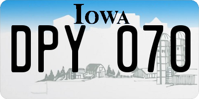 IA license plate DPY070