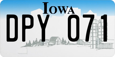 IA license plate DPY071