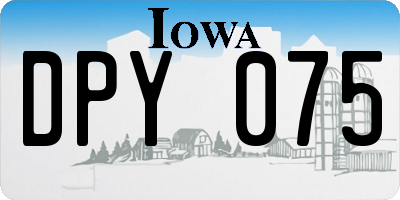 IA license plate DPY075