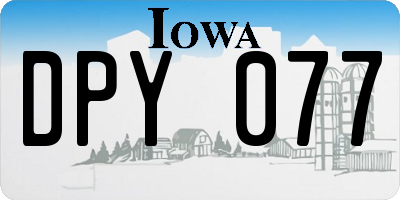 IA license plate DPY077