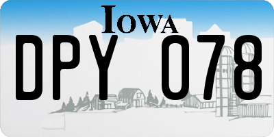 IA license plate DPY078