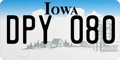 IA license plate DPY080