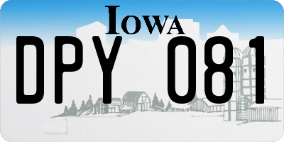 IA license plate DPY081