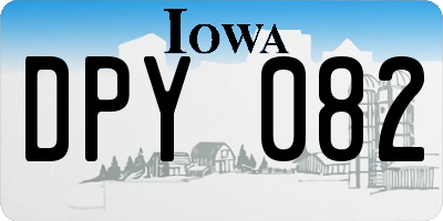 IA license plate DPY082