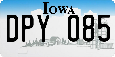 IA license plate DPY085