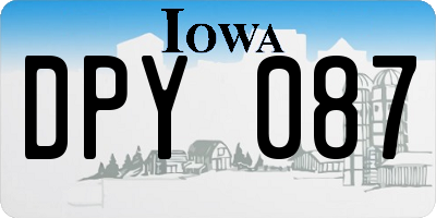 IA license plate DPY087