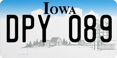 IA license plate DPY089
