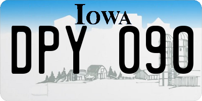IA license plate DPY090