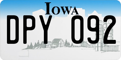 IA license plate DPY092