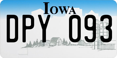 IA license plate DPY093
