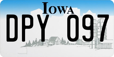 IA license plate DPY097