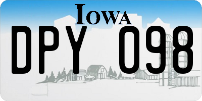 IA license plate DPY098