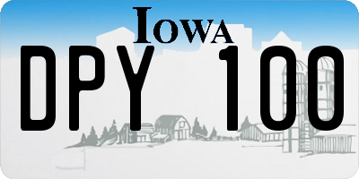 IA license plate DPY100