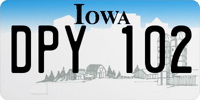 IA license plate DPY102