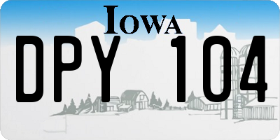 IA license plate DPY104
