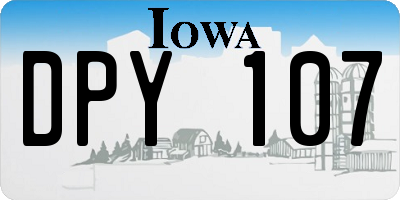 IA license plate DPY107
