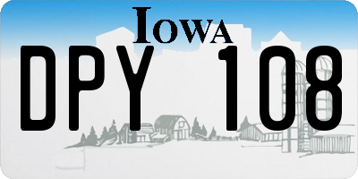 IA license plate DPY108