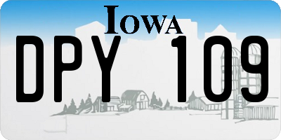 IA license plate DPY109