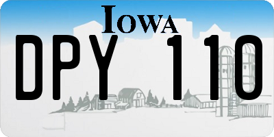 IA license plate DPY110