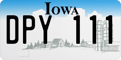 IA license plate DPY111
