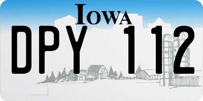 IA license plate DPY112