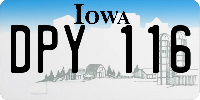 IA license plate DPY116