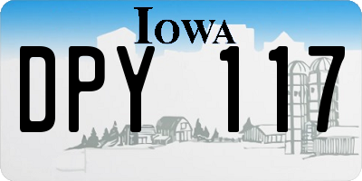 IA license plate DPY117
