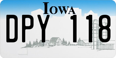 IA license plate DPY118