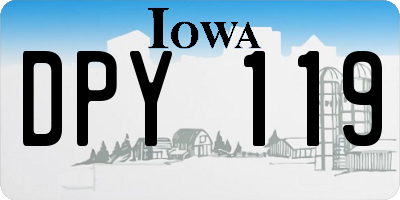 IA license plate DPY119
