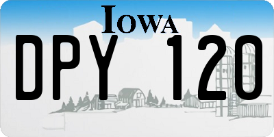 IA license plate DPY120