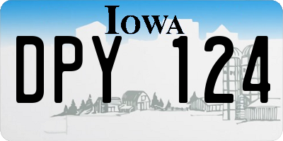 IA license plate DPY124
