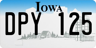 IA license plate DPY125
