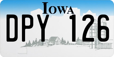 IA license plate DPY126