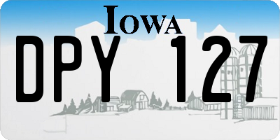 IA license plate DPY127