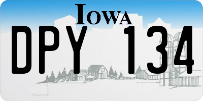 IA license plate DPY134