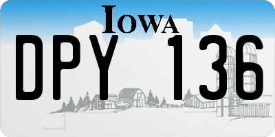 IA license plate DPY136