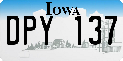 IA license plate DPY137