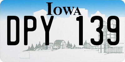 IA license plate DPY139