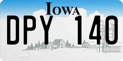 IA license plate DPY140