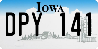 IA license plate DPY141