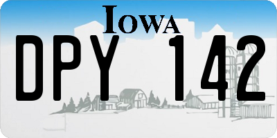 IA license plate DPY142